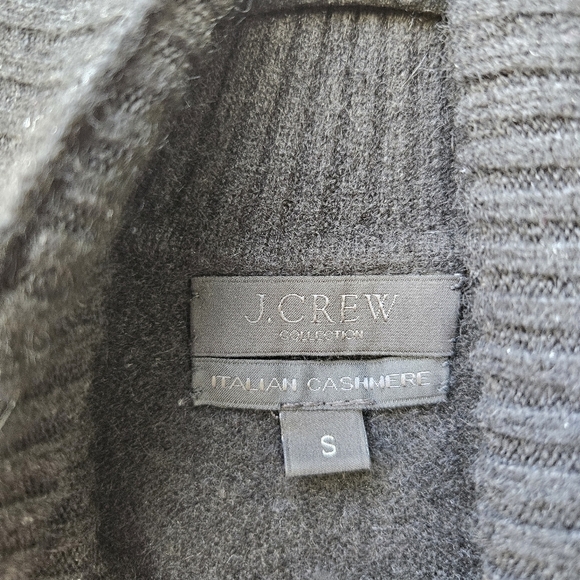 J. Crew Collection black italian cashmere turtleneck sweater size small flawed - Picture 4 of 8